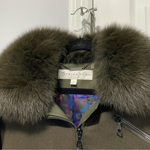 Trina Turk Dyed Real Fox Fur Coat (Sz Small) - Picture 5 of 7